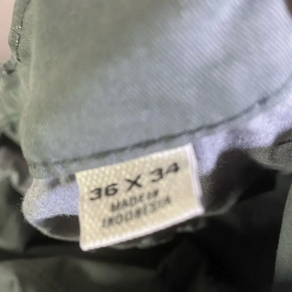 Flint and Tinder Chino Pants Straight Fit Green Casual Men's 36x34 Cotton